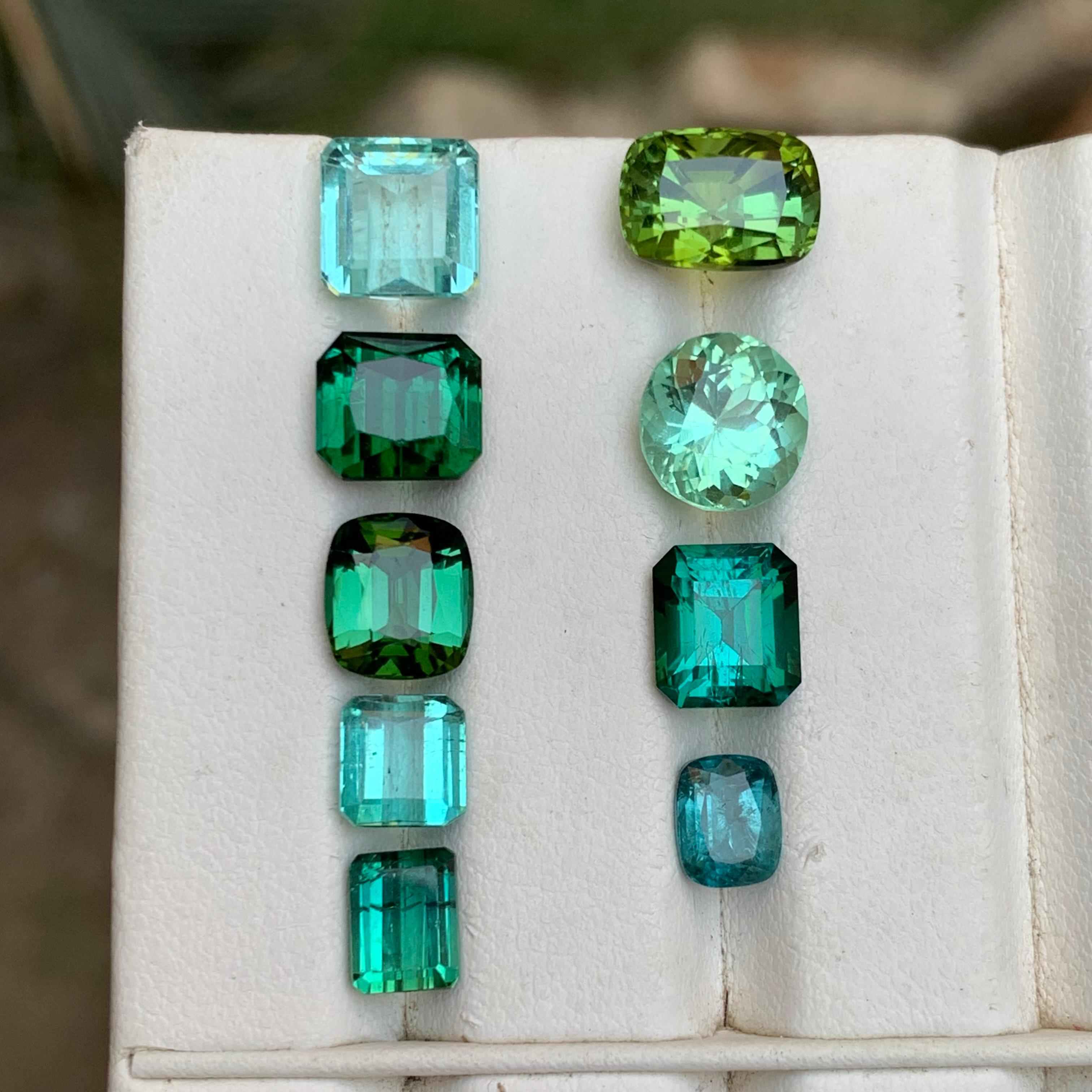 Grün, Seafoam Mix Turmalin 20.82 Ct Natürliche Lose Edelsteine Lot für Schmuck (Zeitgenössisch) im Angebot