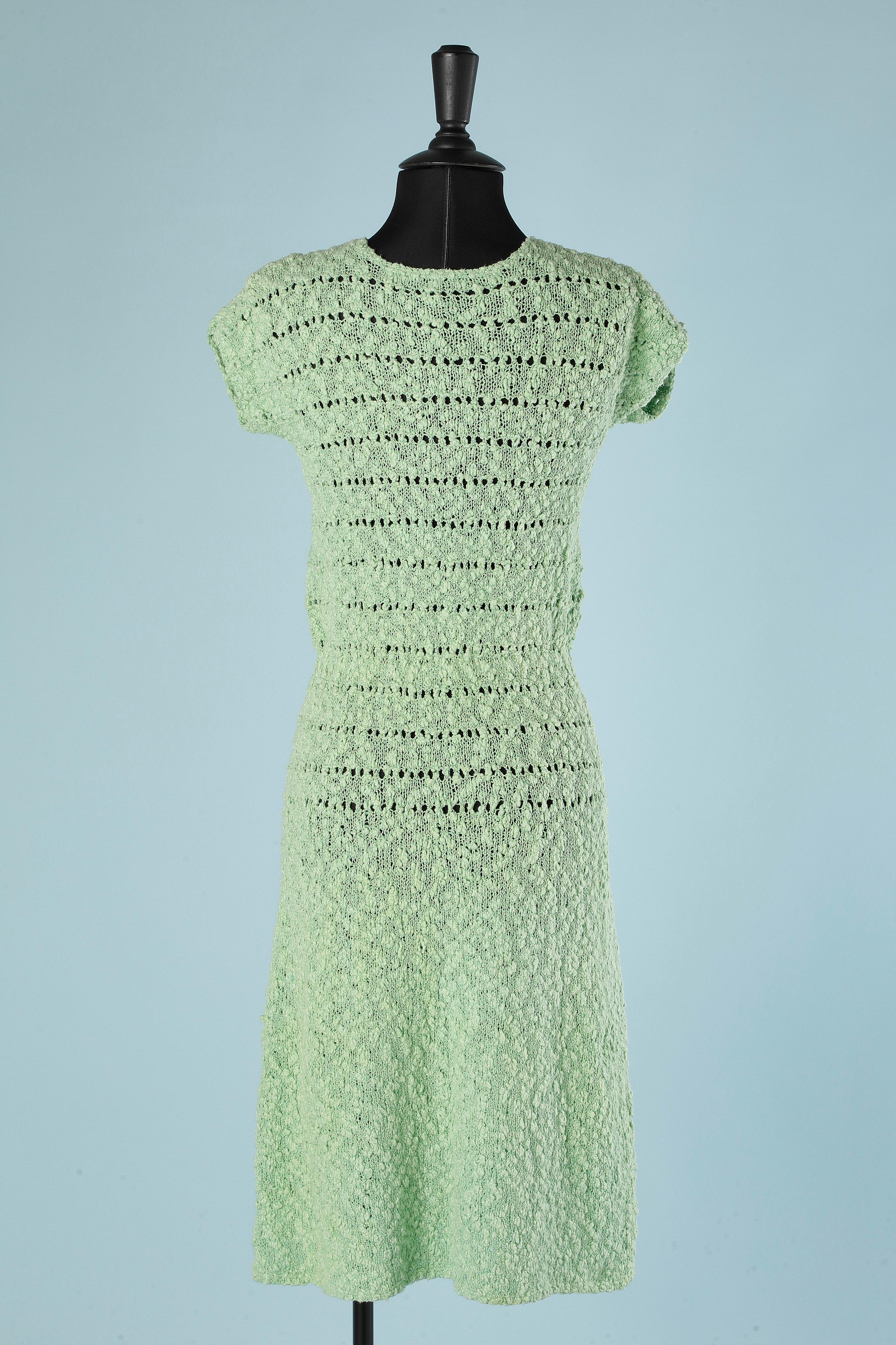 Women's Green see-throught knit dress Circa 1930 For Sale