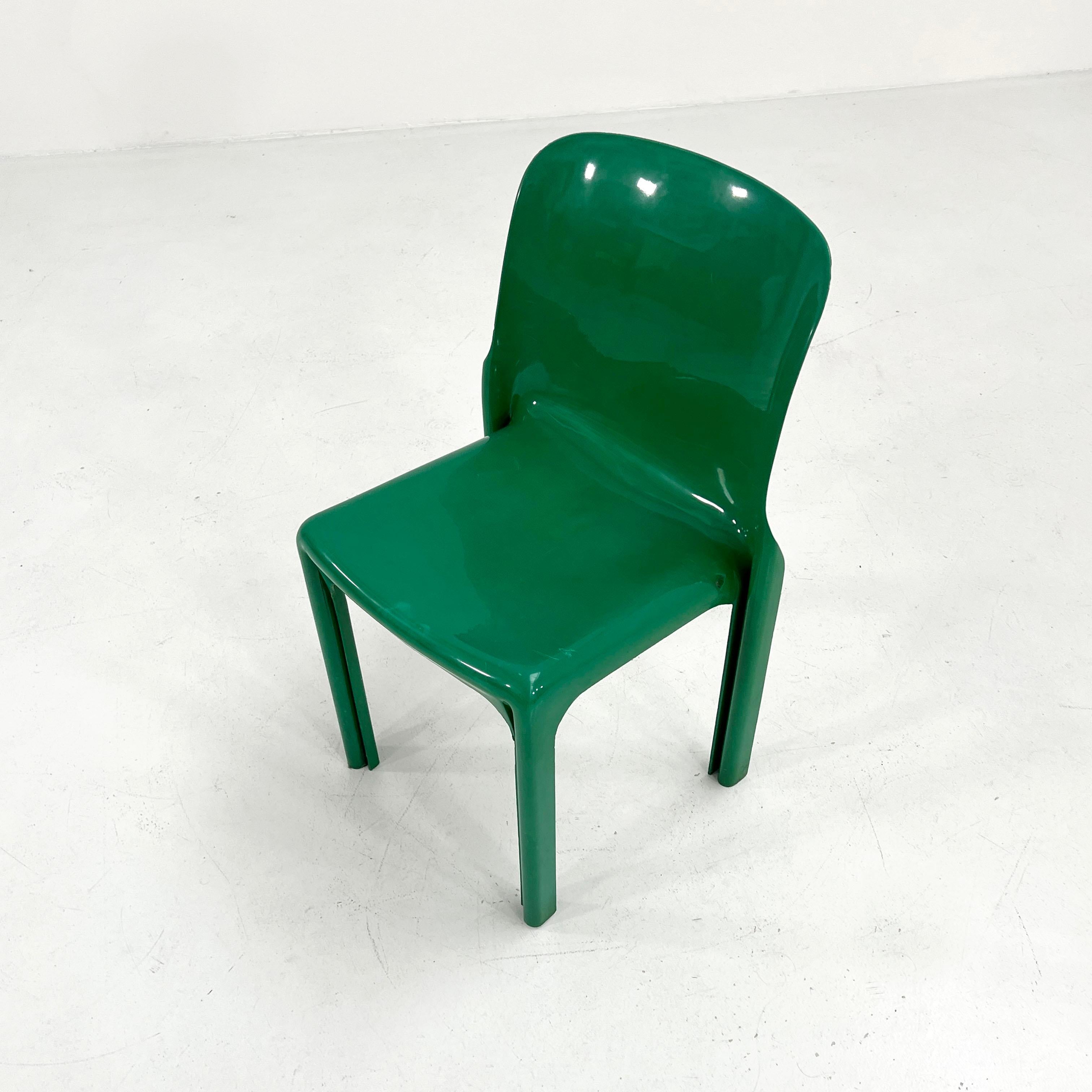 Mid-Century Modern Green Selene Chair by Vico Magistretti for Artemide, 1970s