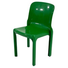 Grüner Selene-Stuhl von Vico Magistretti für Artemide, 1970er Jahre