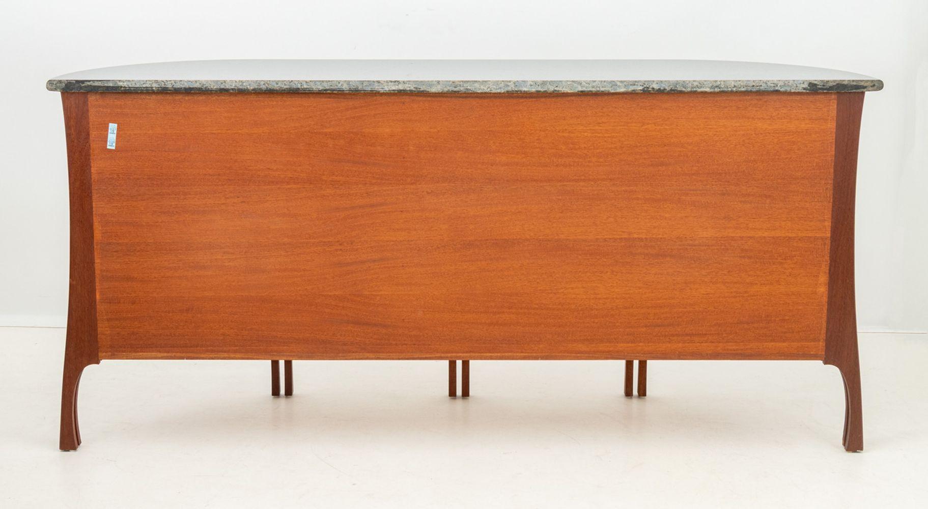 Green Serpentine & Flame Birch Demilune Sideboard For Sale 3