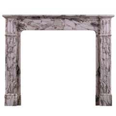 Green Serravezza Breccia Marble Fireplace