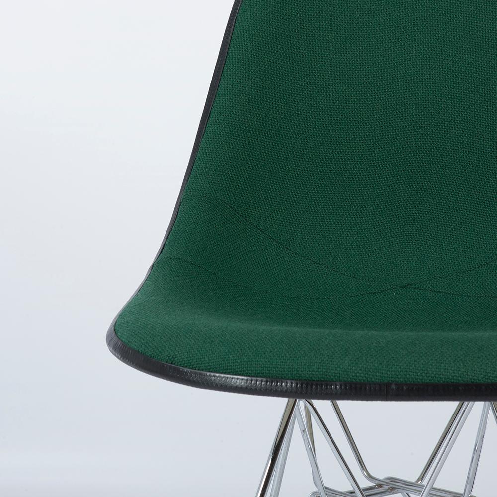 20th Century Green Set of 4 Herman Miller Eames Upholstered DSR Dining Side Shell Chairs