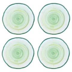 Green Shade Hand-Painted Ceramic Salad Plate - Set of 4 - Made in Italy