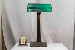 Grün beschattete Bankierslampe:: signiert Verdelite:: um 1917