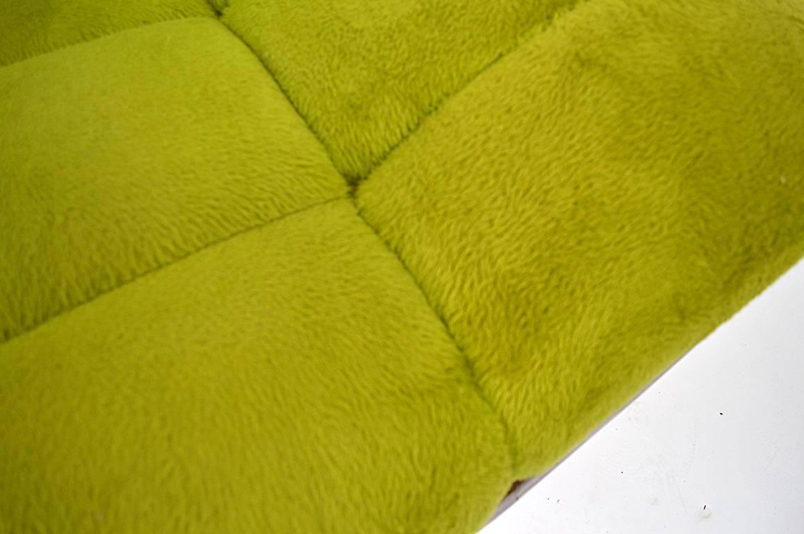 Mid-Century Modern Green Shag Sofa
