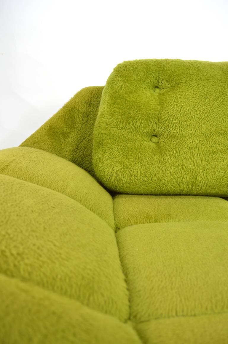 20th Century Green Shag Sofa