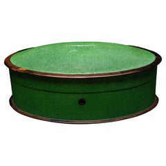 Green Shagreen Oval Jewelry Box