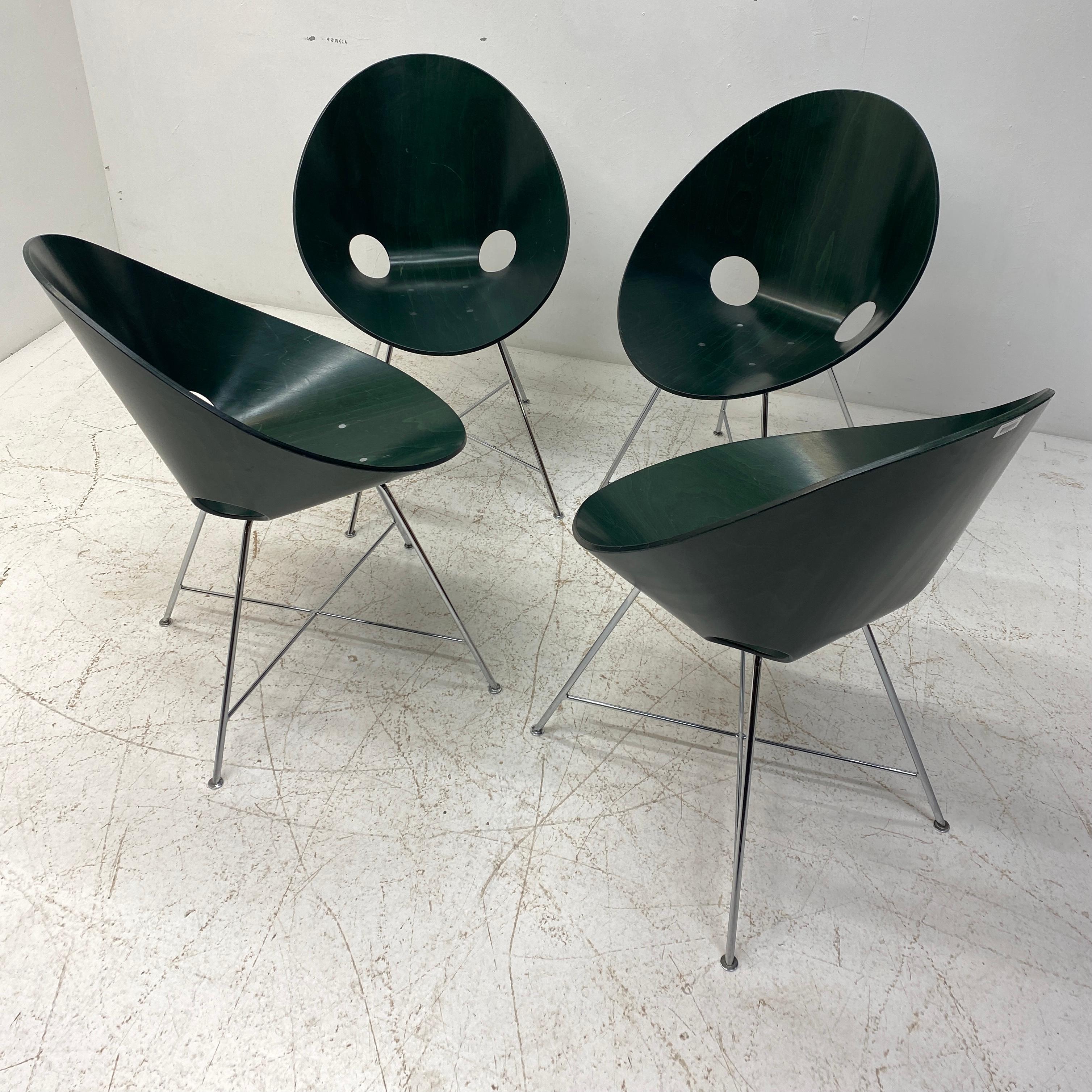 Green Shell Dining Chairs Eddie Harlis For Sale 3