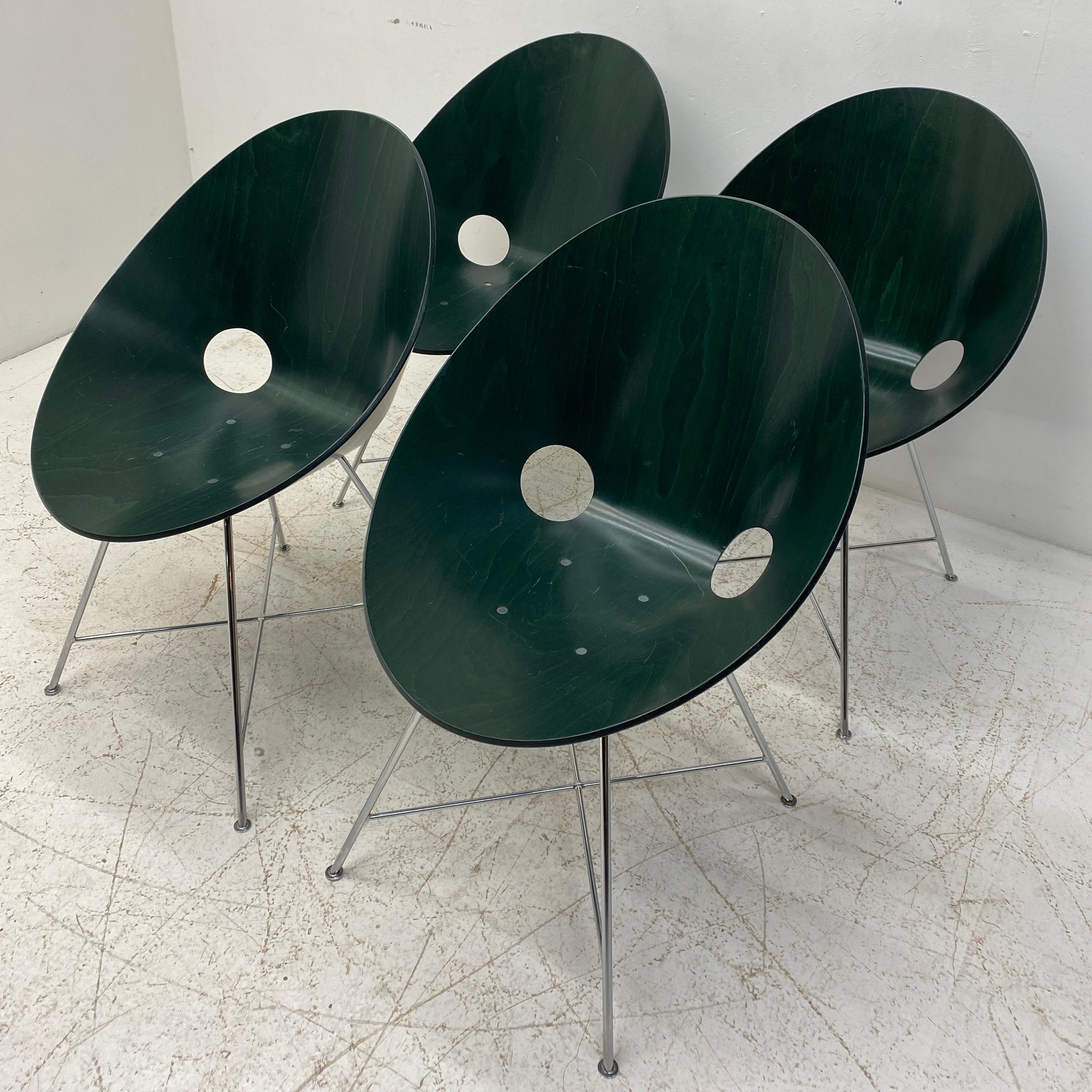 Green Shell Dining Chairs Eddie Harlis For Sale 4