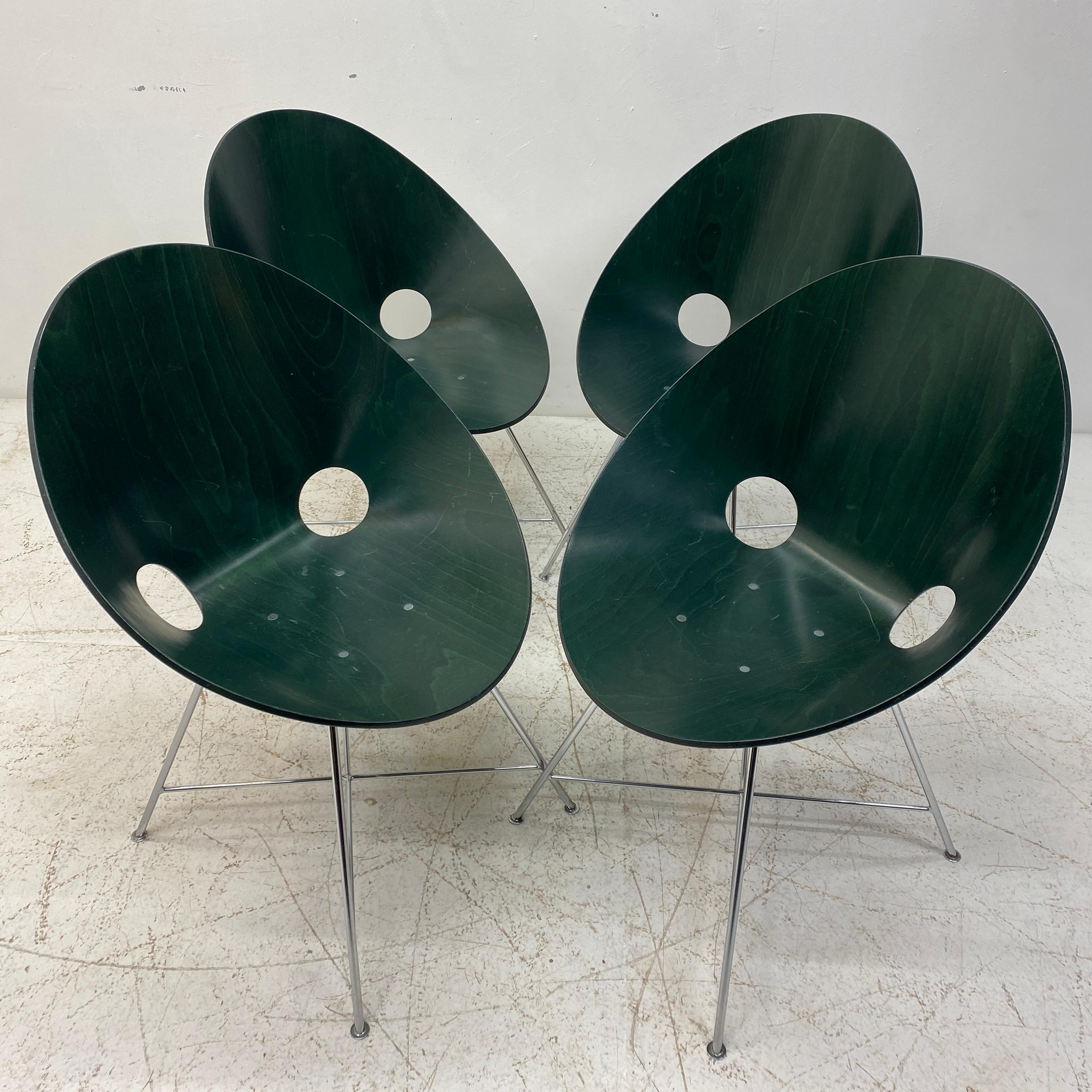 Green Shell Dining Chairs Eddie Harlis For Sale 6
