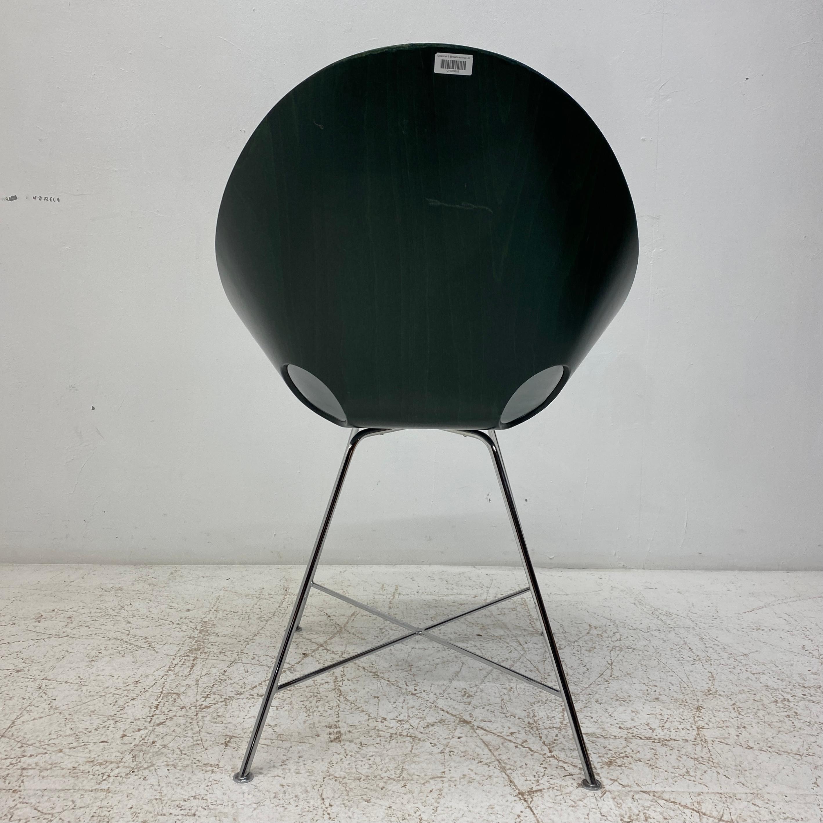 Plywood Green Shell Dining Chairs Eddie Harlis For Sale