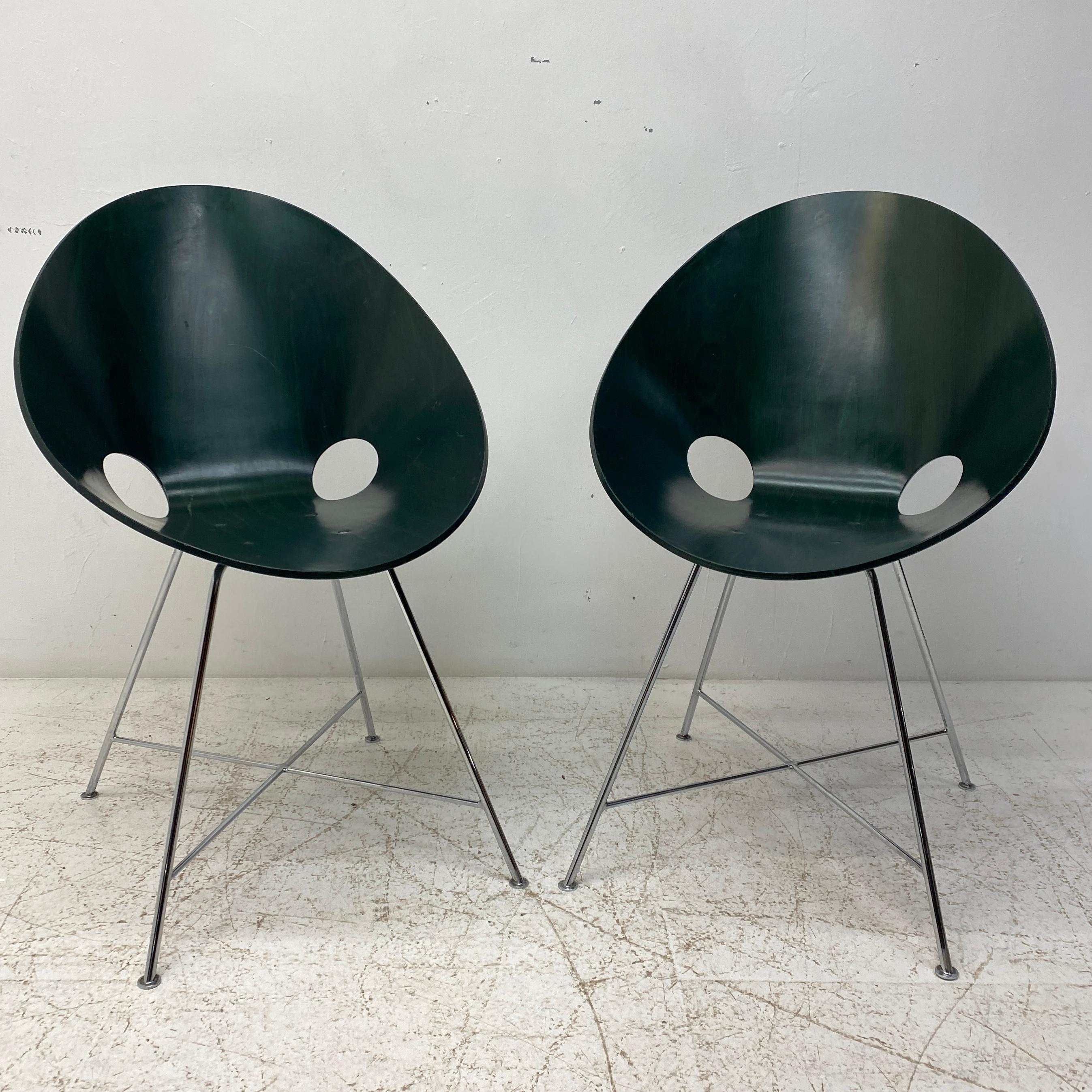Green Shell Dining Chairs Eddie Harlis For Sale 2