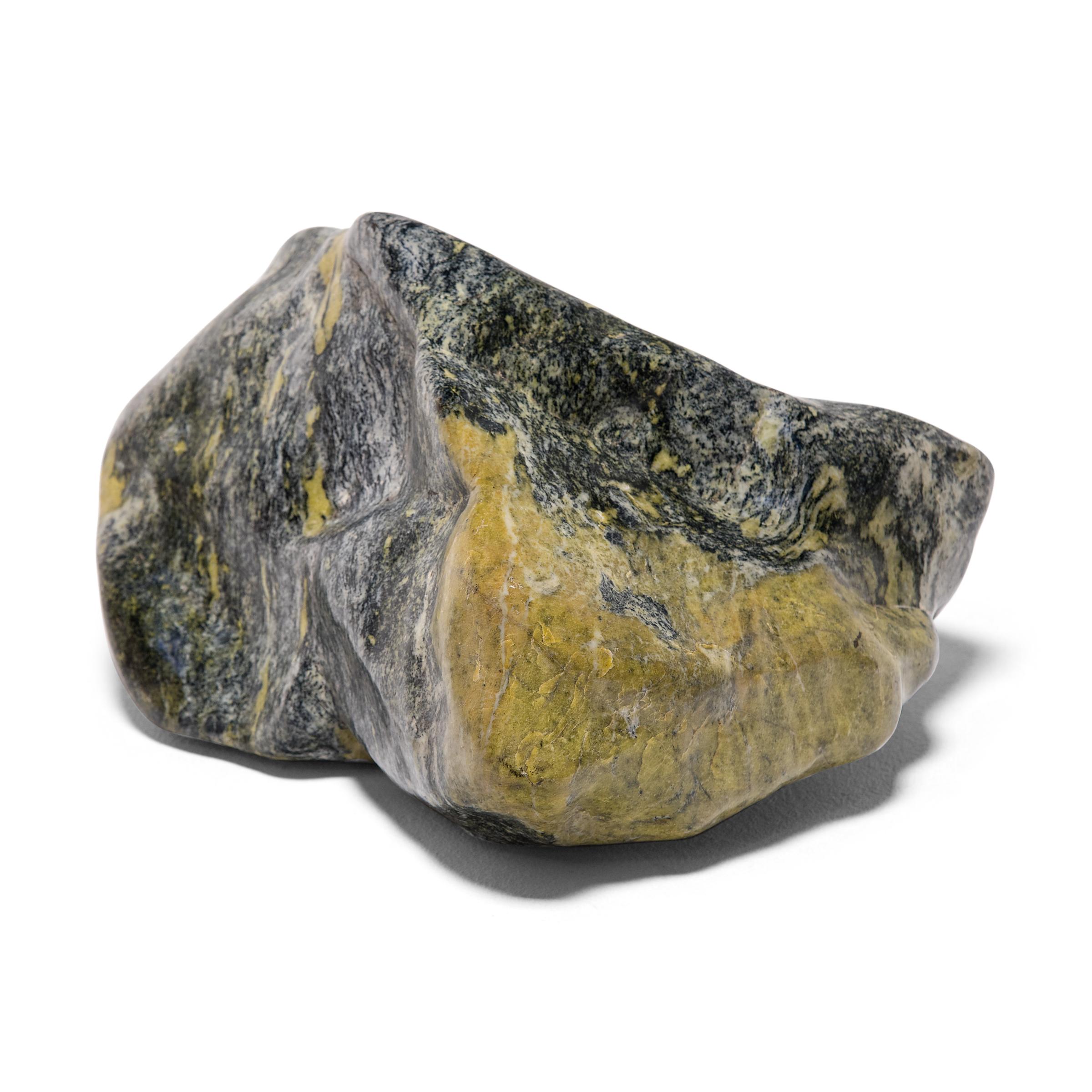 Polished Green Shewen Meditation Stone
