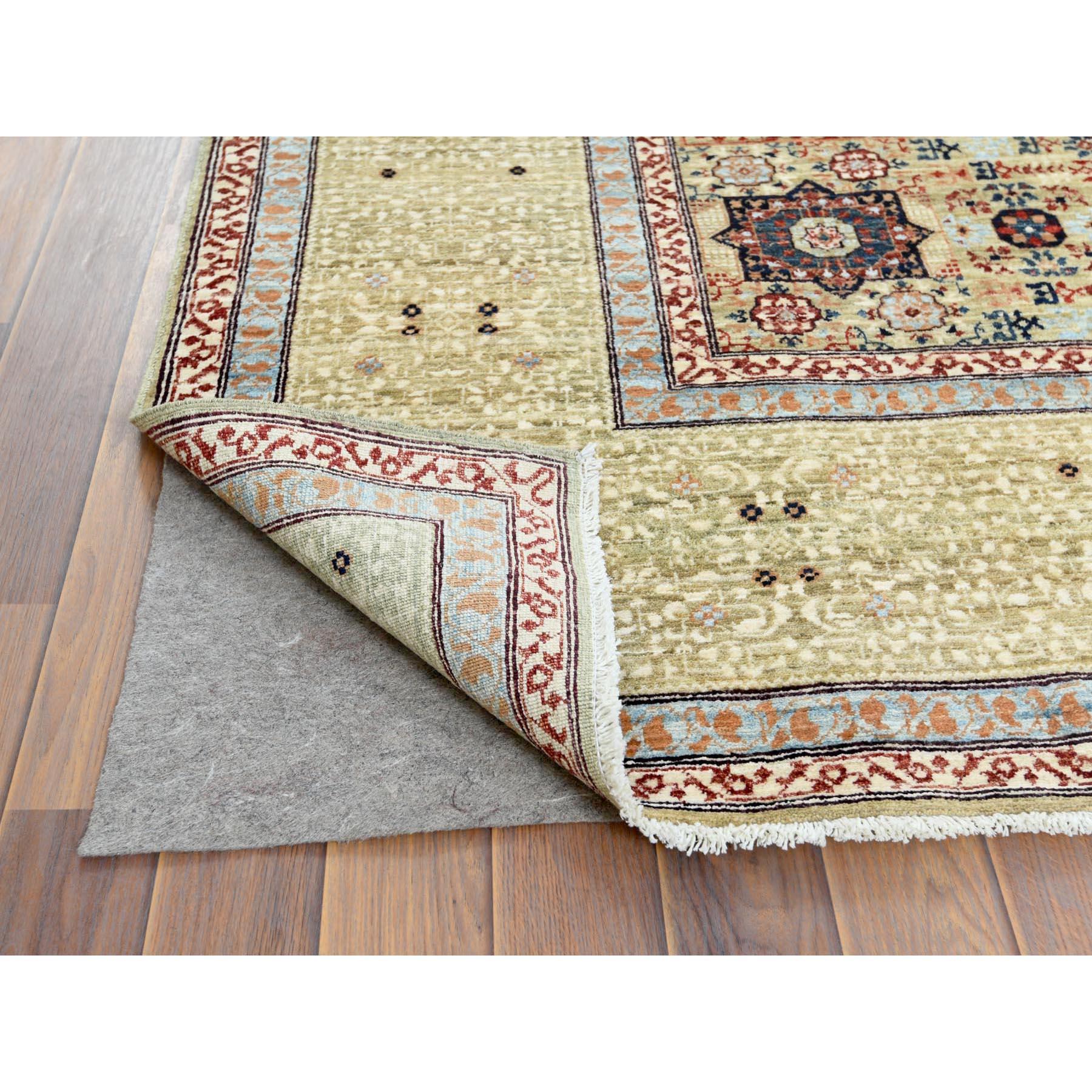 Noué à la main Vert brillant Laine nouée à la main Super Fine Peshawar 200 KPSI Rug 8'2