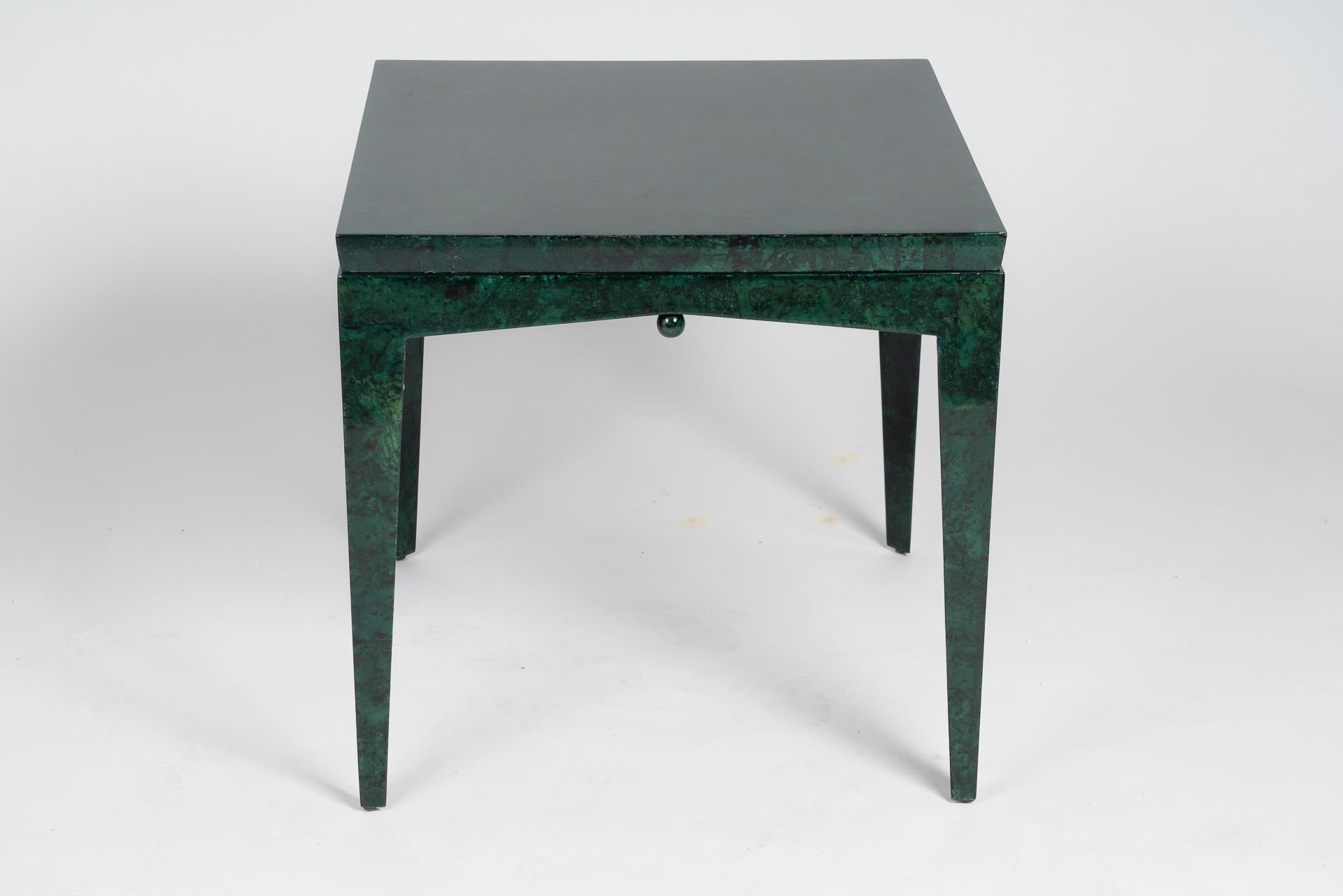 This unique side table it’s made in wood and covered with a bark surface in green. The design was made of the Founder of the Pilati Company, Count Pilati in 1968 and has a metal signee. Especially the attention to the details of the table make it a