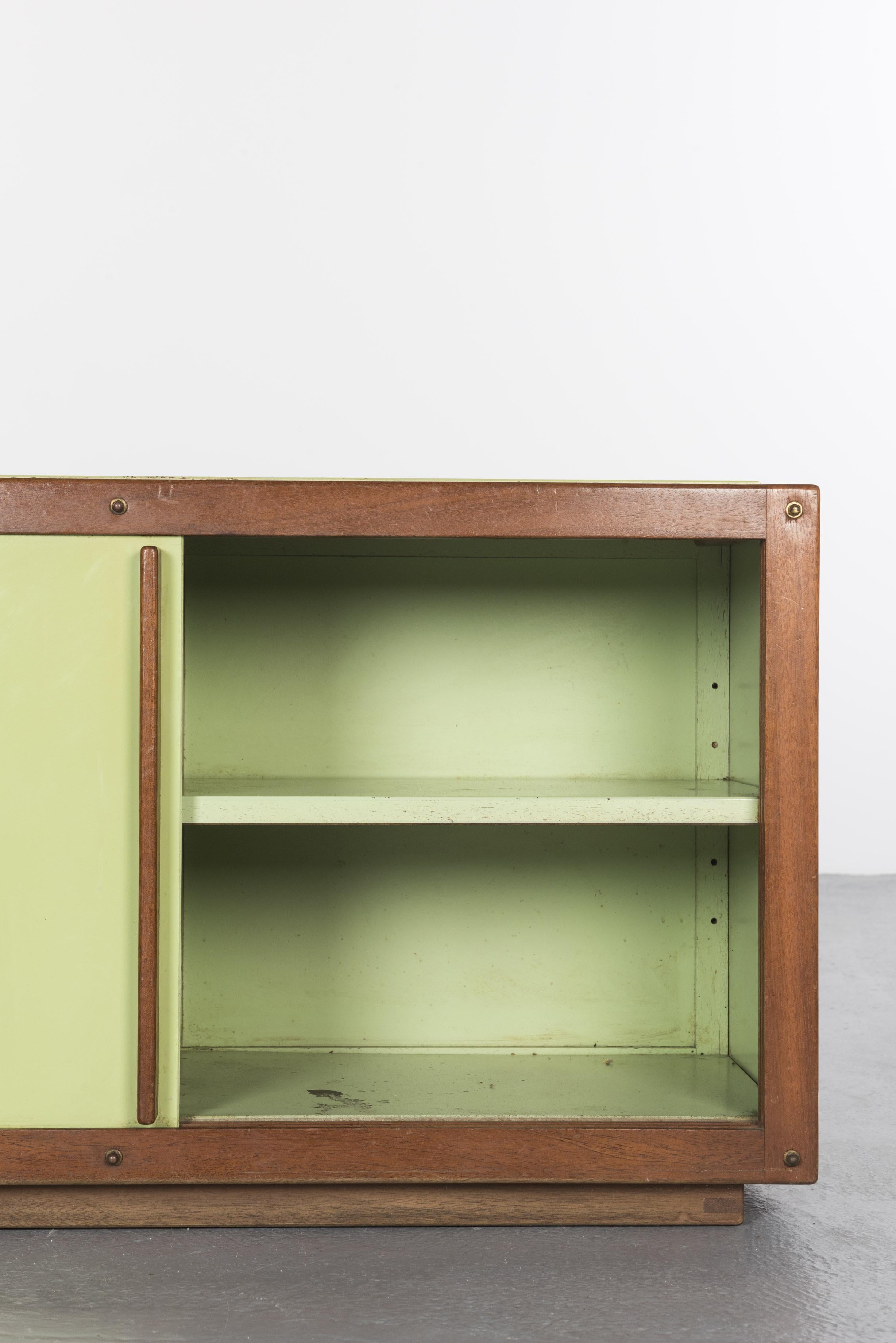 Lacquered Green Sideboard by André Sornay, circa 1955