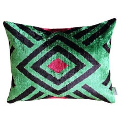 Green Silk Velvet Handmade Pillow