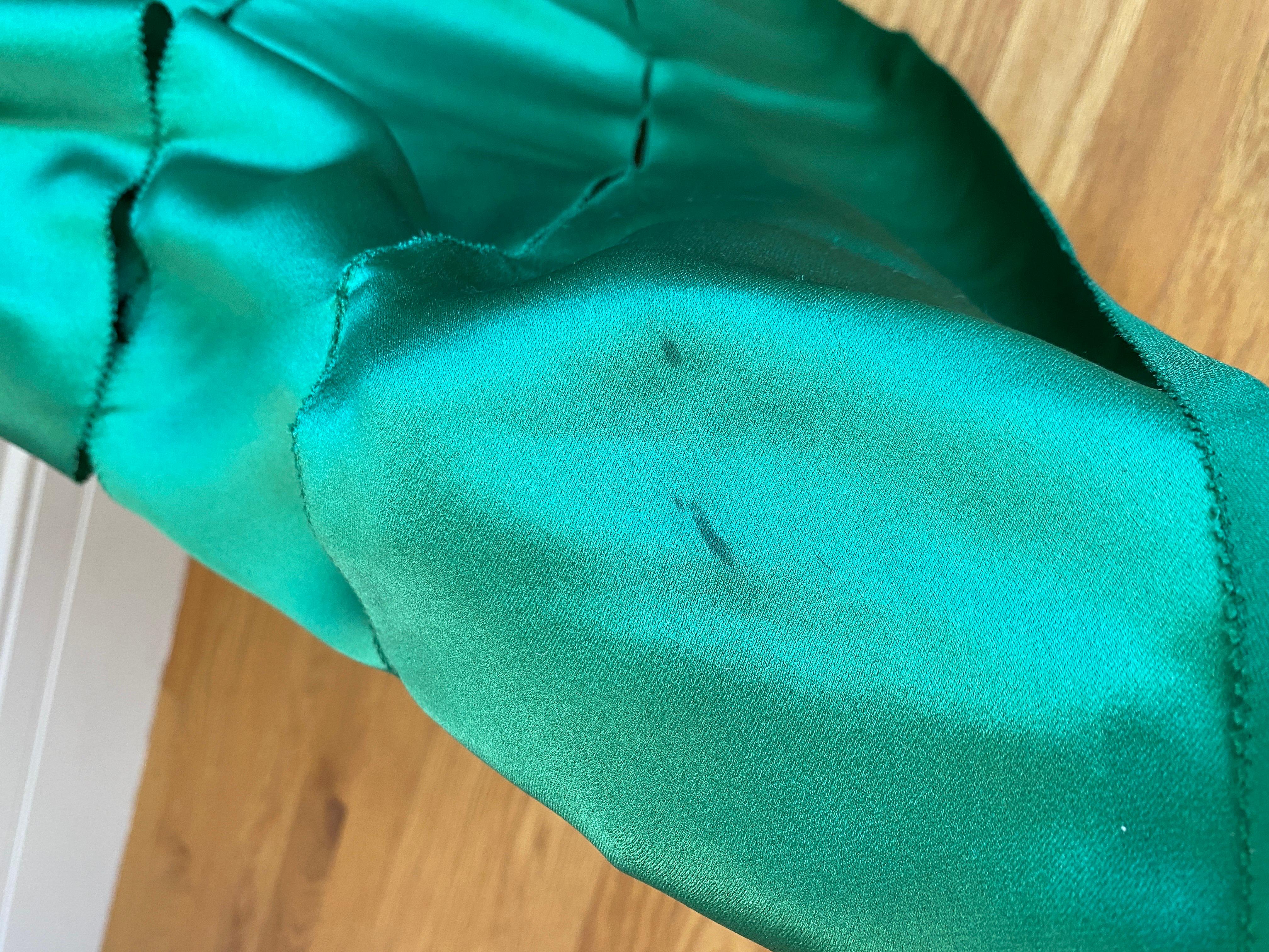 Grünes Seide Vintage F/S 2004 Roberto Cavalli Maxi-Slipkleid mit Meerjungfrauensaum aus Seide im Angebot 13