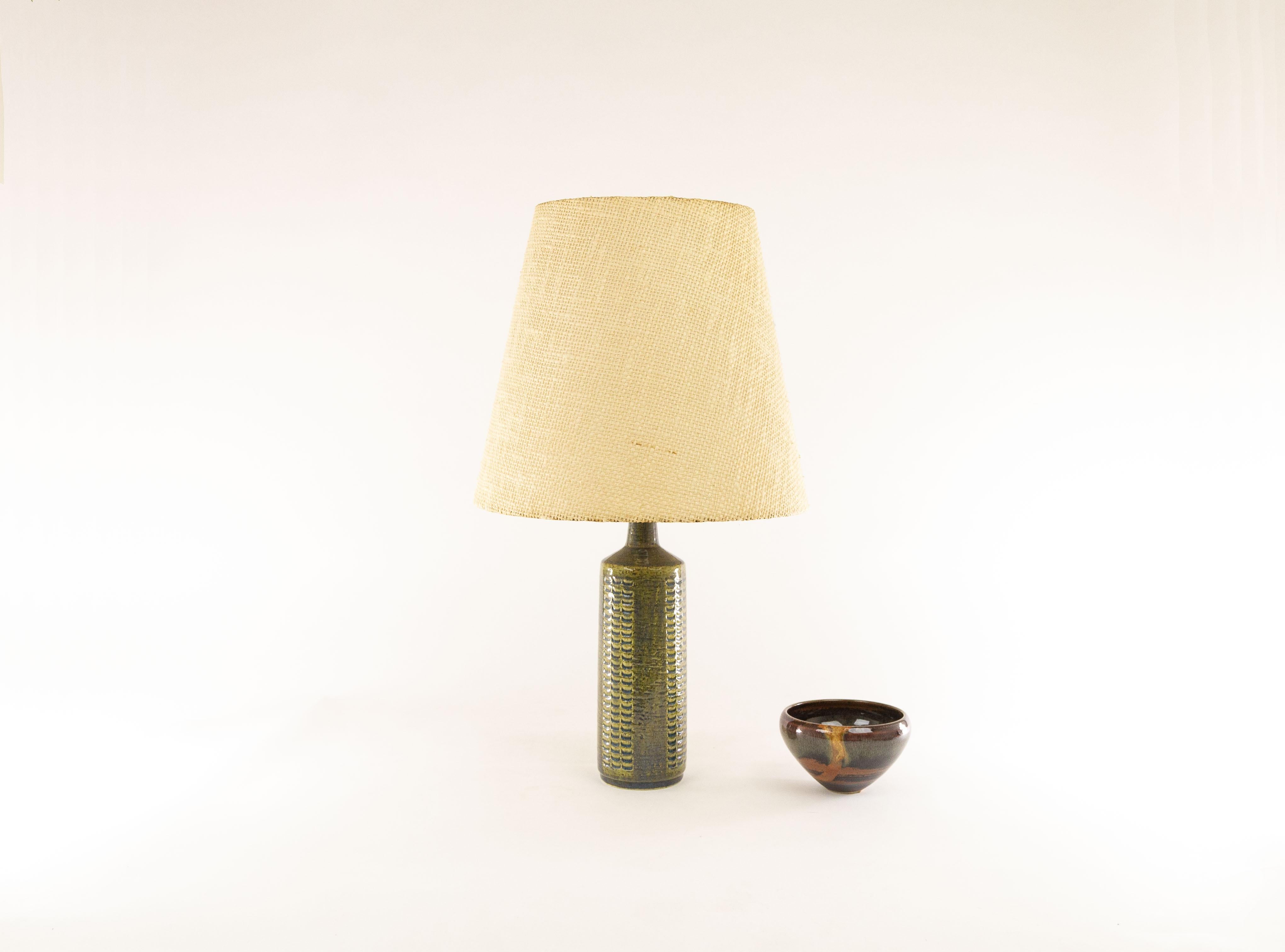 Scandinavian Modern Green & Silver Blue Table Lamp Model DL/27 by Per Linnemann-Schmidt for Palshus
