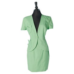 Traje de falda verde con bolsillo de tulipán THIERRY MUGLER ACTIV