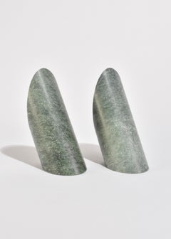 Green Slanted Stone Bookends
