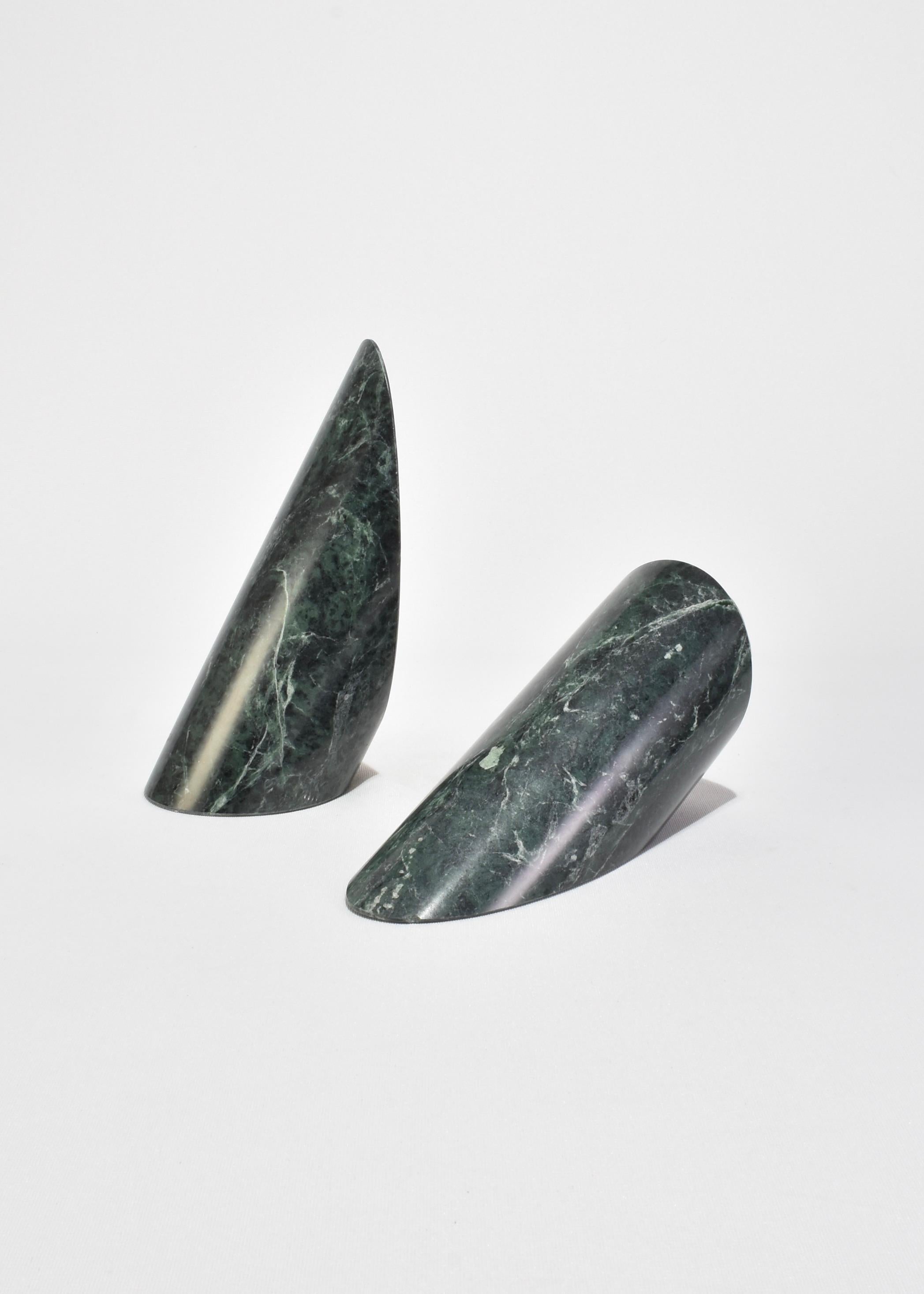 Green Slanted Stone Bookends For Sale 1
