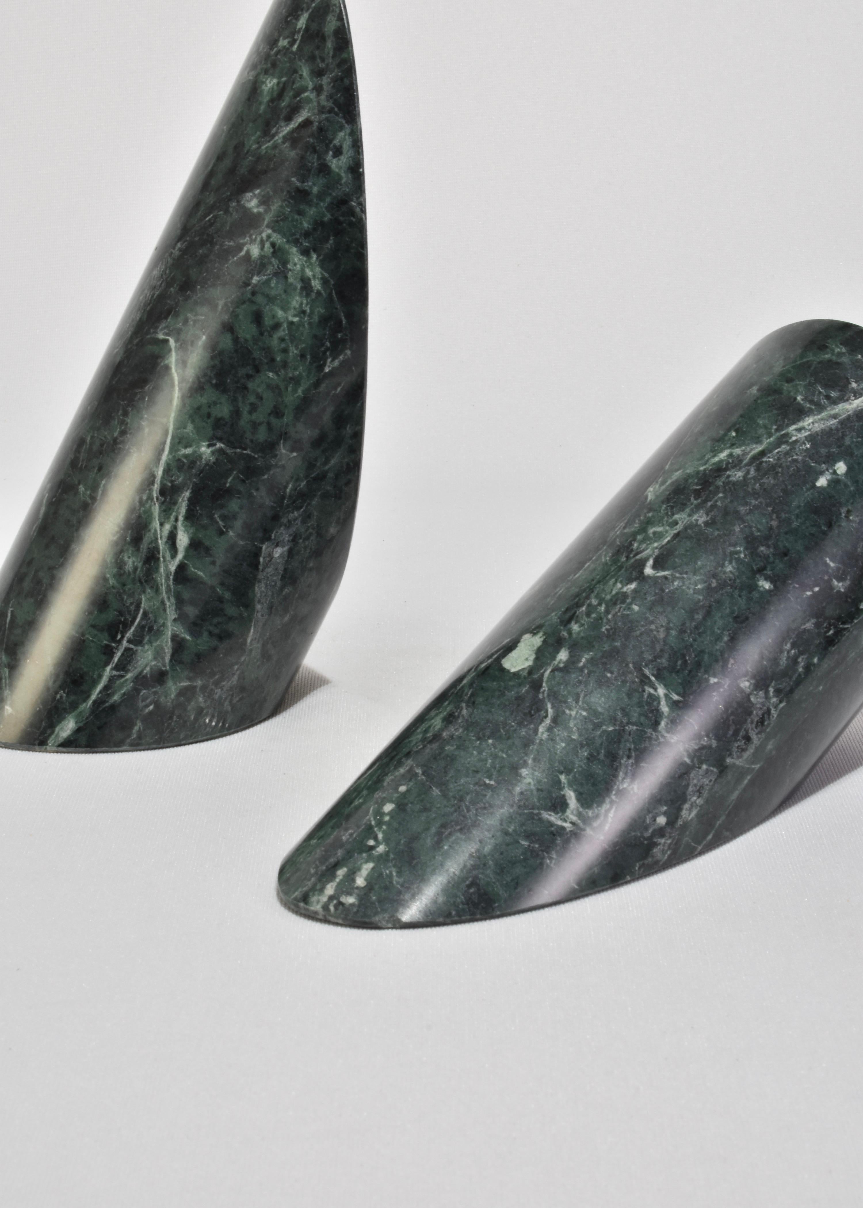 Green Slanted Stone Bookends For Sale 2