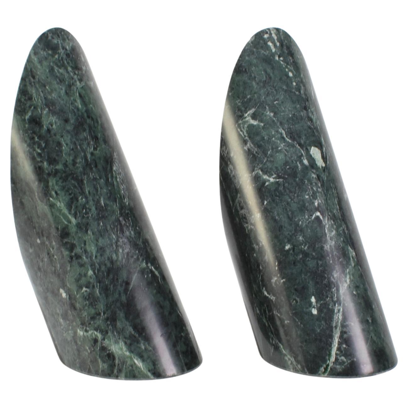 Green Slanted Stone Bookends For Sale