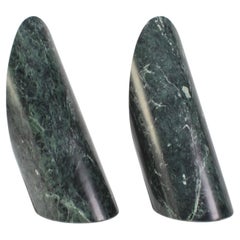 Green Slanted Stone Bookends
