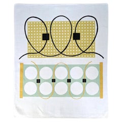 Green small: textile print on linen fabric towel by Kristina Lundsjö