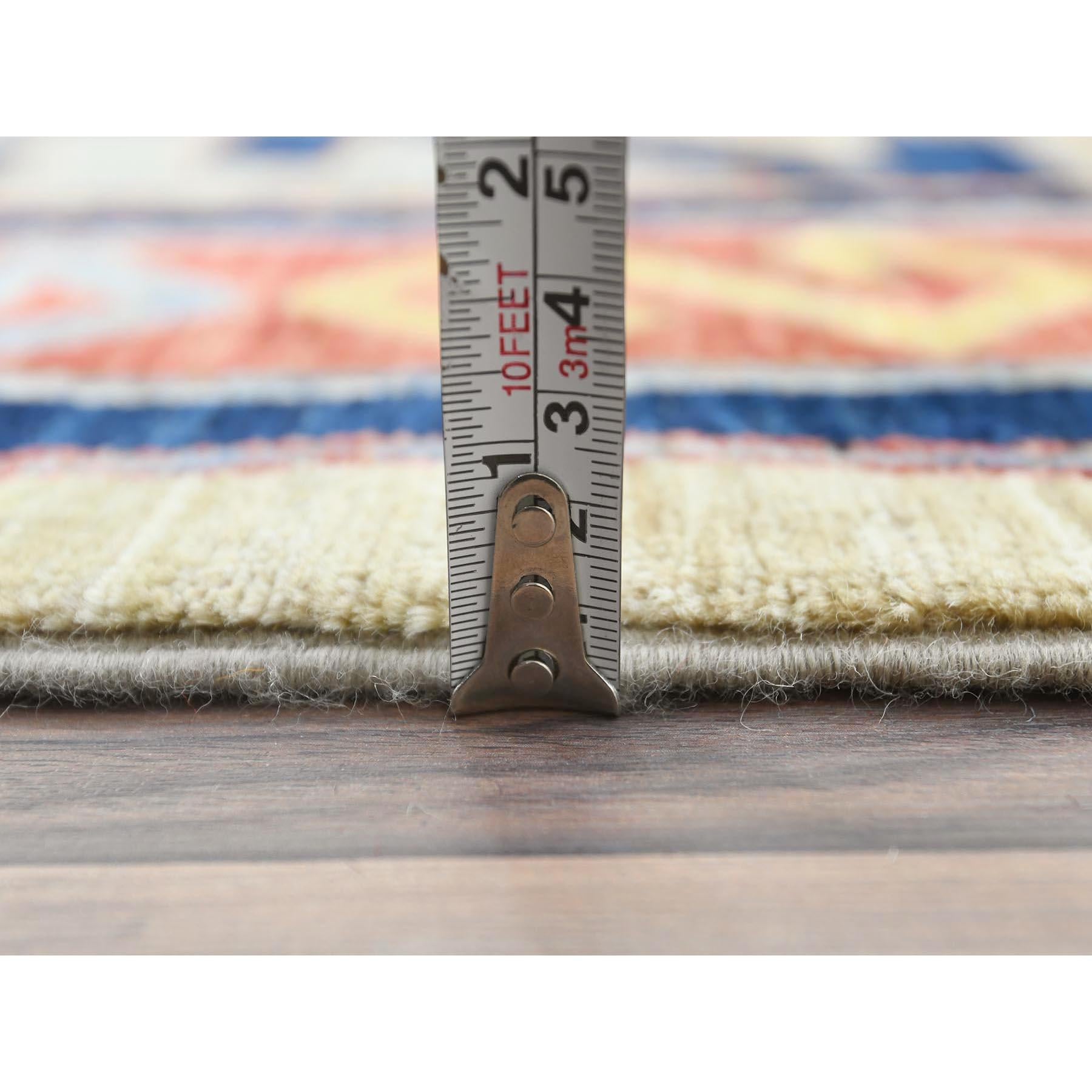 Vert Laine douce nouée à la main d'inspiration arménienne Design 200 KPSI Rug 10'2
