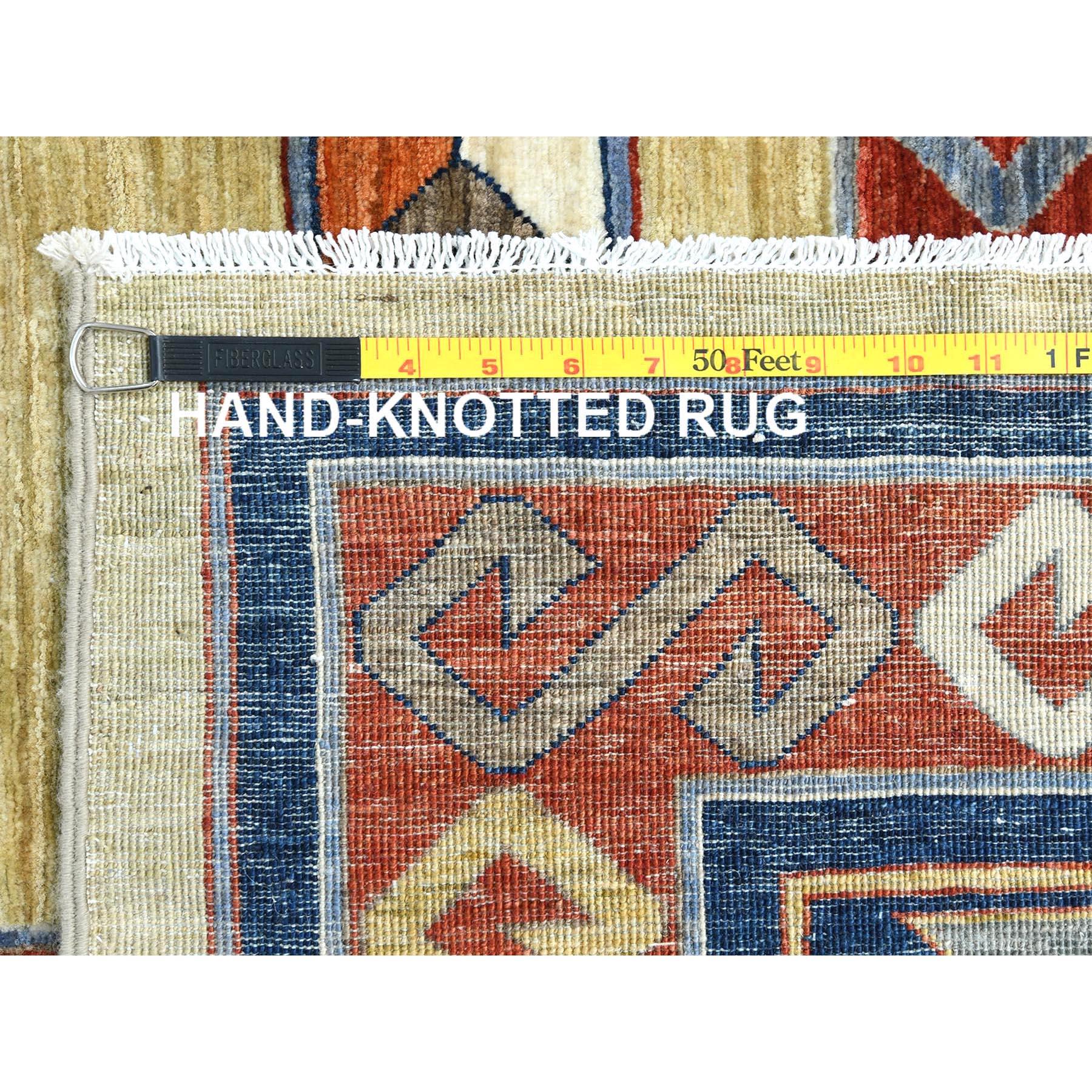 Vert Laine douce nouée à la main d'inspiration arménienne Design 200 KPSI Rug 10'2