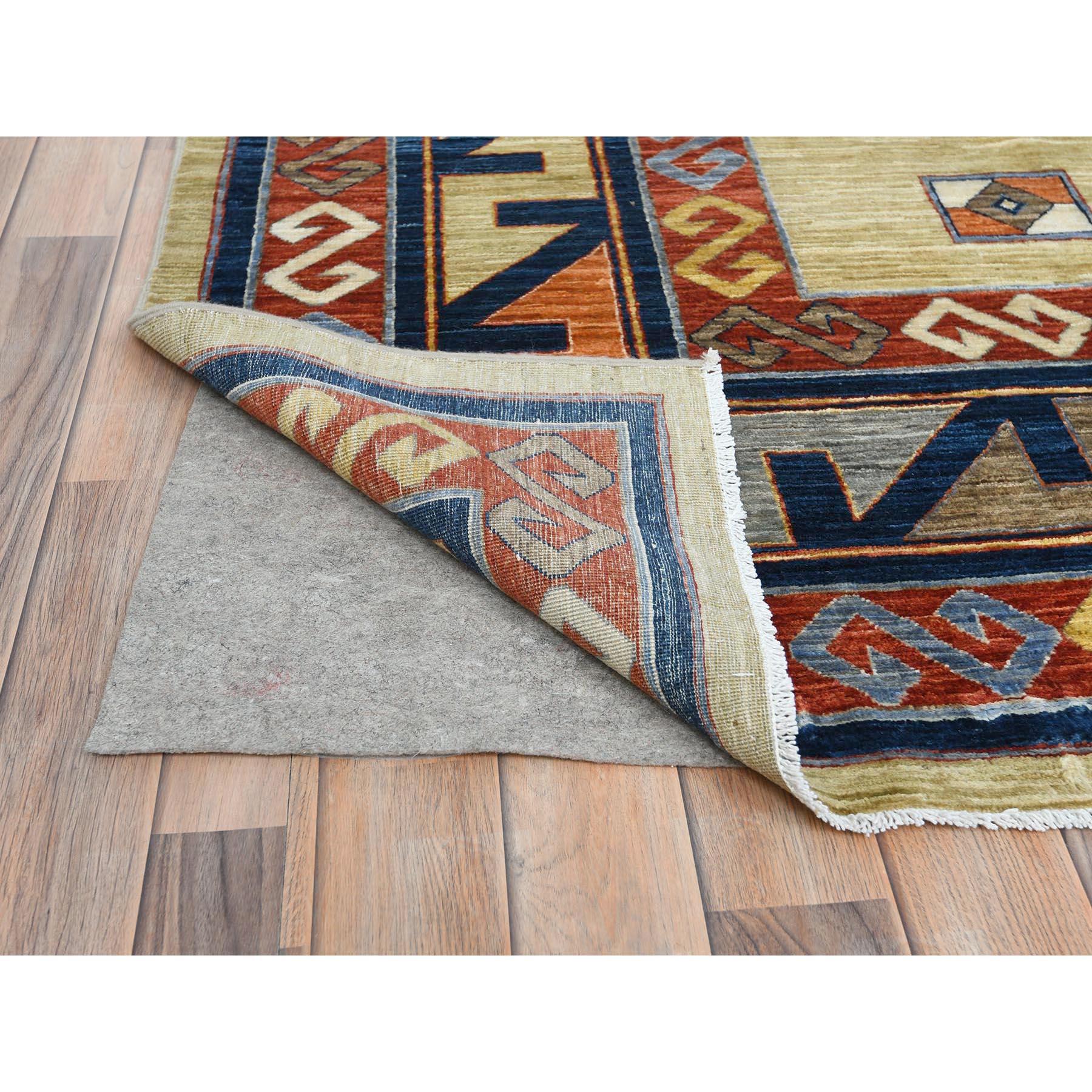 Noué à la main Vert Laine douce nouée à la main d'inspiration arménienne Design 200 KPSI Rug 10'2