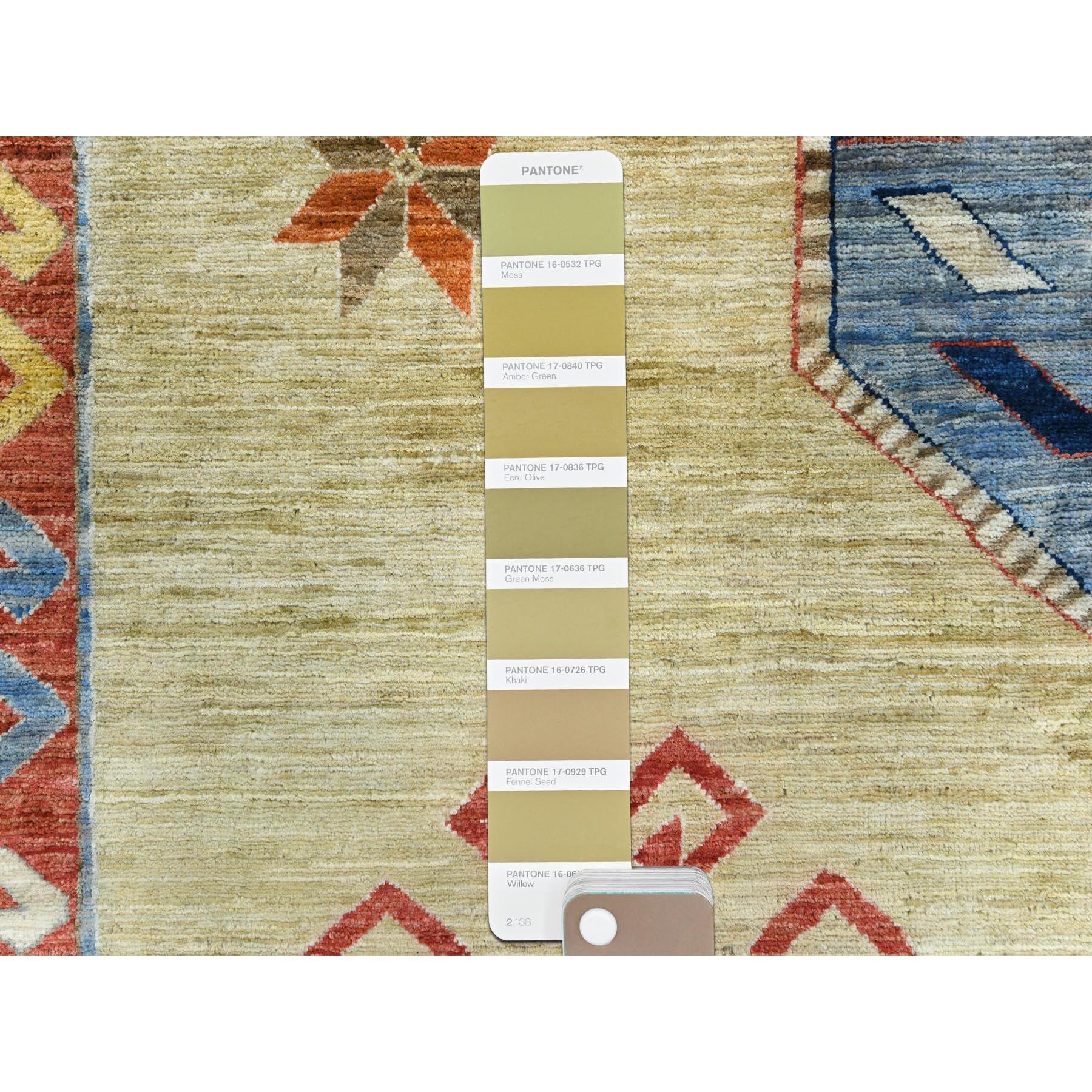 Vert Laine douce nouée à la main d'inspiration arménienne Design 200 KPSI Rug 10'2