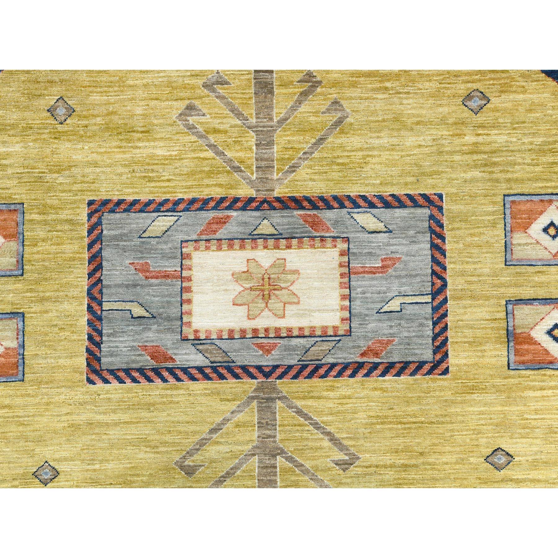 Vert Laine douce nouée à la main d'inspiration arménienne Design 200 KPSI Rug 10'2
