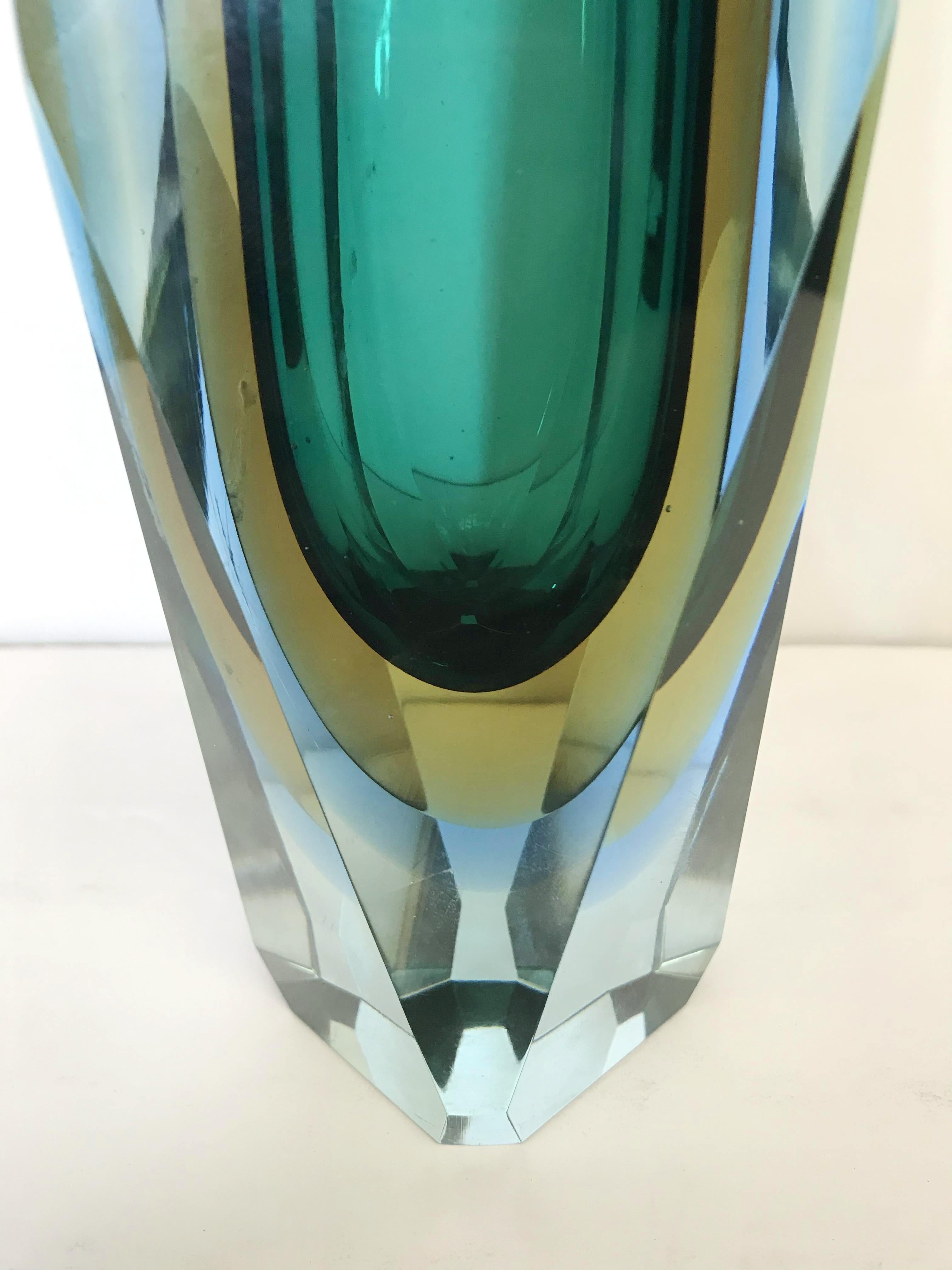 Italian Green Sommerso Vase by Mandruzzato FINAL CLEARANCE SALE