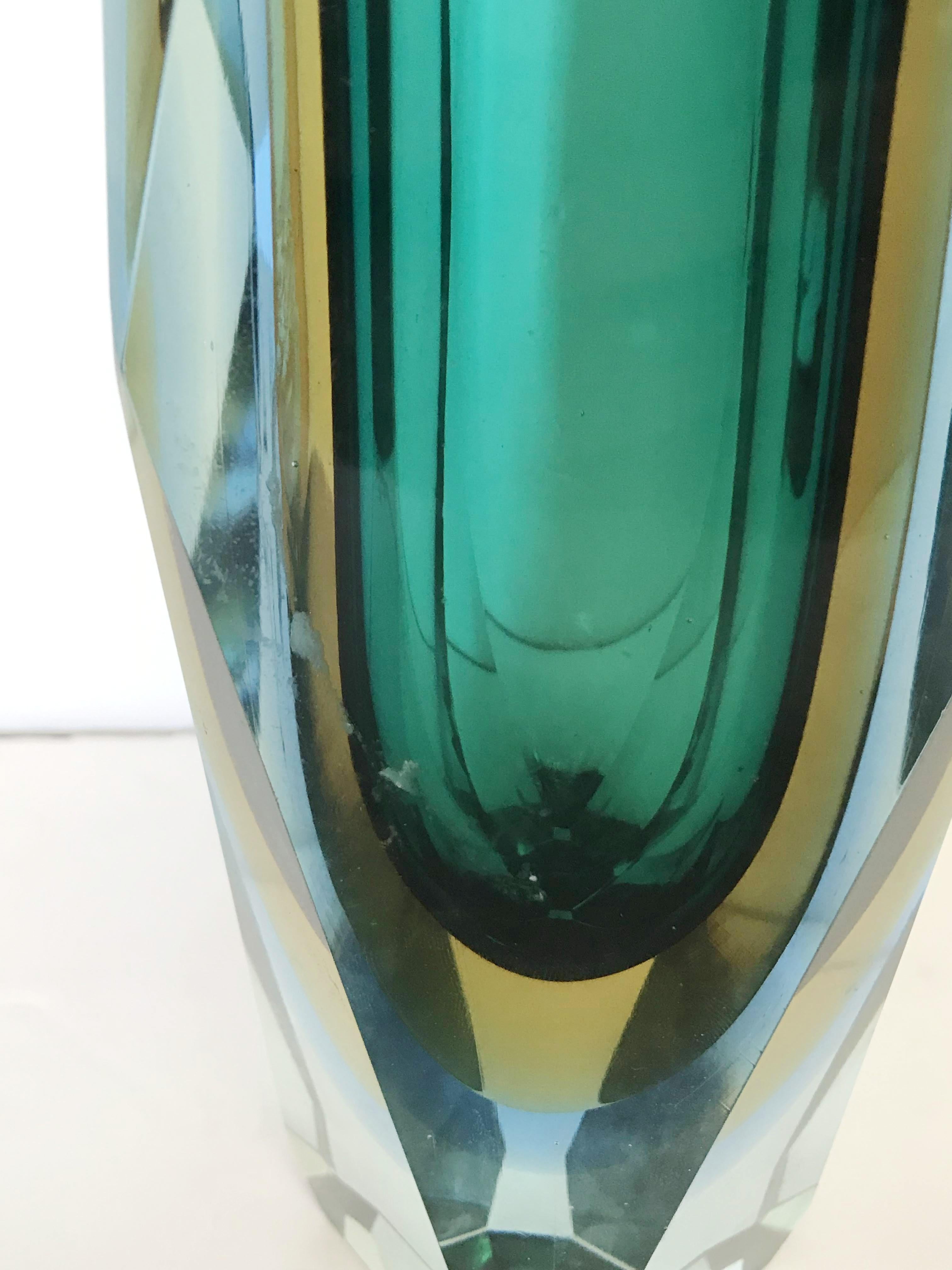 Green Sommerso Vase by Mandruzzato FINAL CLEARANCE SALE In Good Condition In Los Angeles, CA