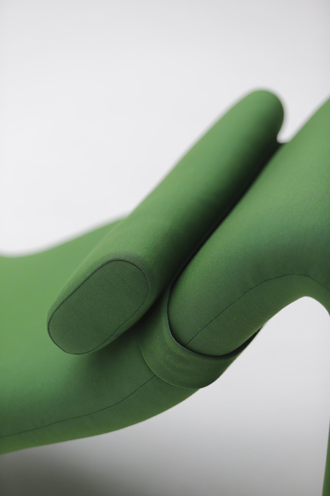 Sedia lounge Djinn di Olivier Mourgue per Airborne 1964, in stile green space age in vendita 3
