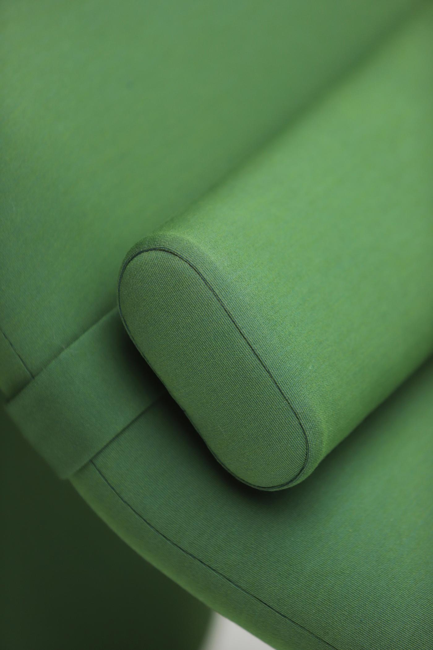 Sedia lounge Djinn di Olivier Mourgue per Airborne 1964, in stile green space age in vendita 2