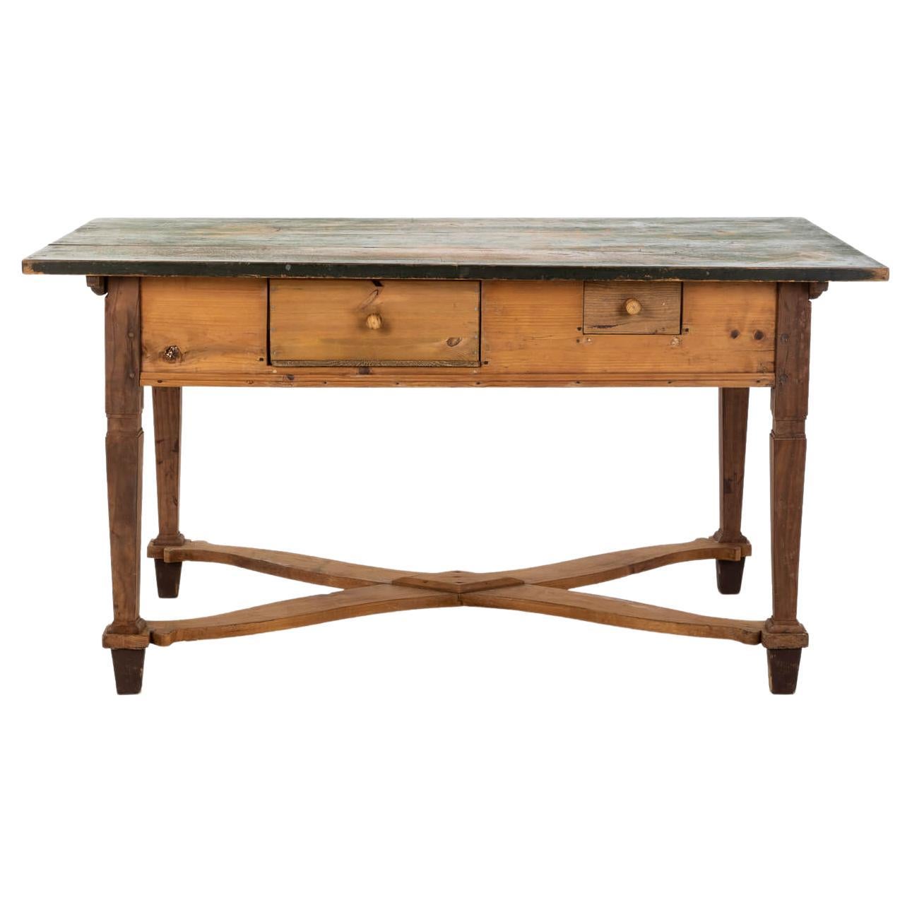 Green Spanish Preparation Table For Sale