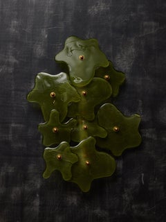 Green Spatters Murano Glass Wall Sconces