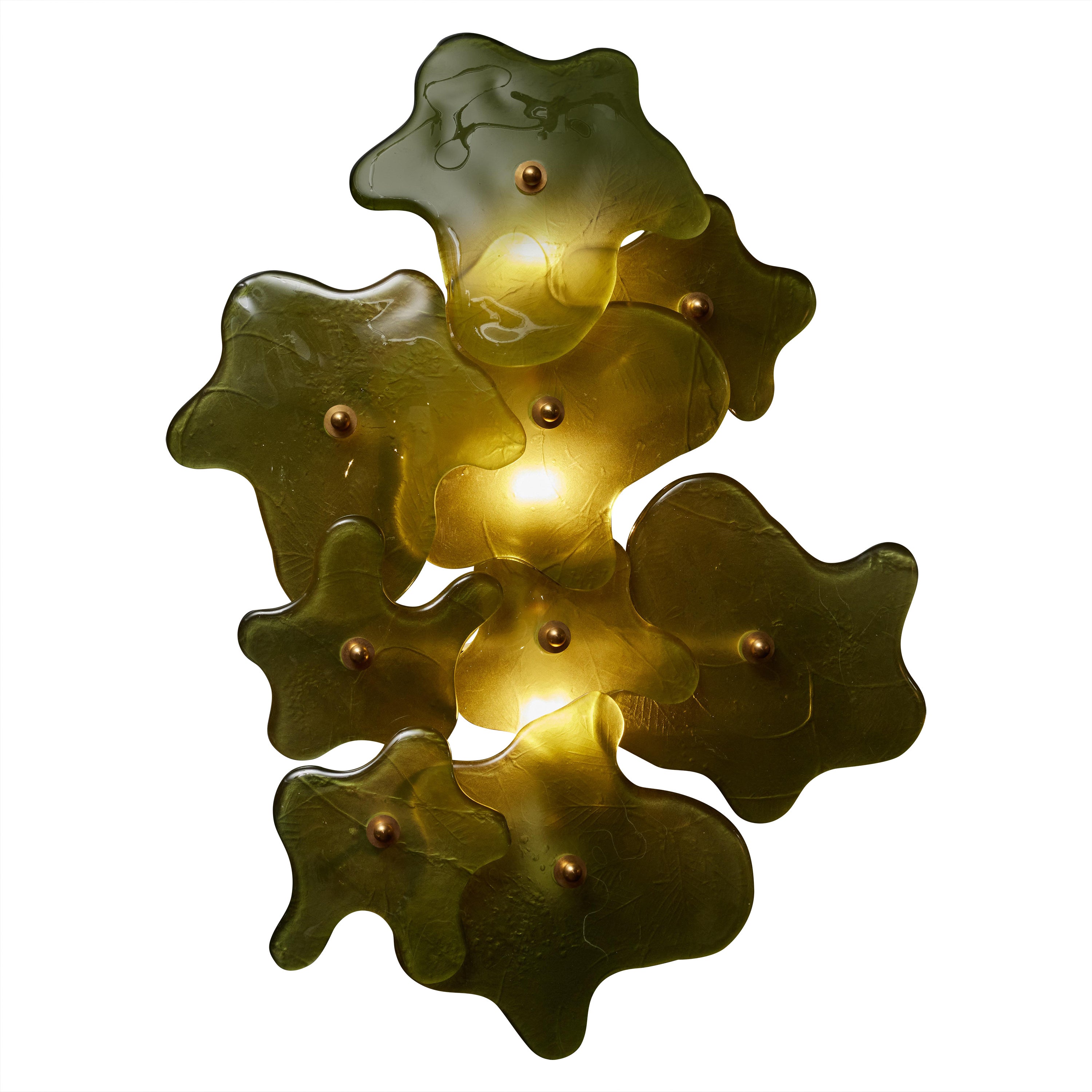 Applique in vetro di Murano con schizzi di colore verde