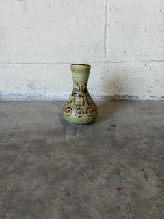 Green Speckled Ceramic Studio Pottery Pitcher Jug Swedish Vintage 1970s