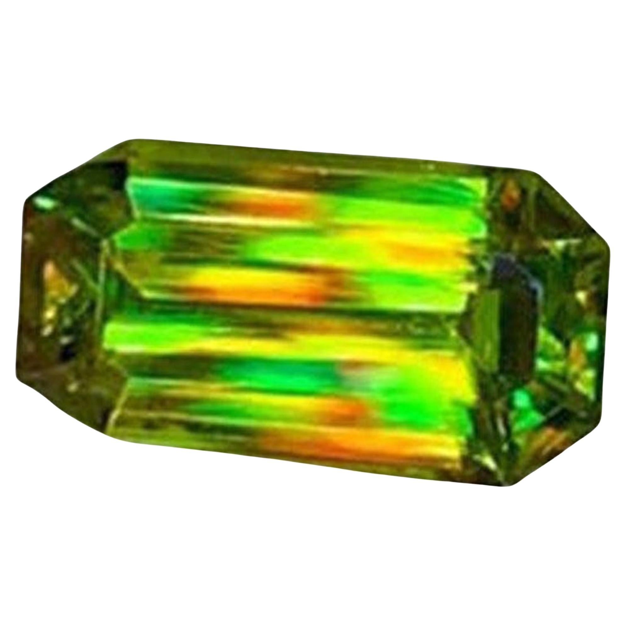 Grüner Sphene Edelstein: Natürlicher Titanit Multi Color Smaragd Schliff, Juni Geburtsstein