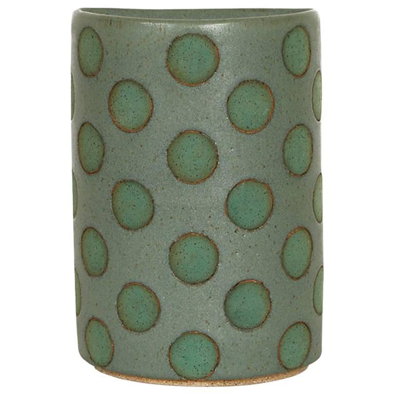 Green Split Polka Dot Vases by Matthew Ward For Sale