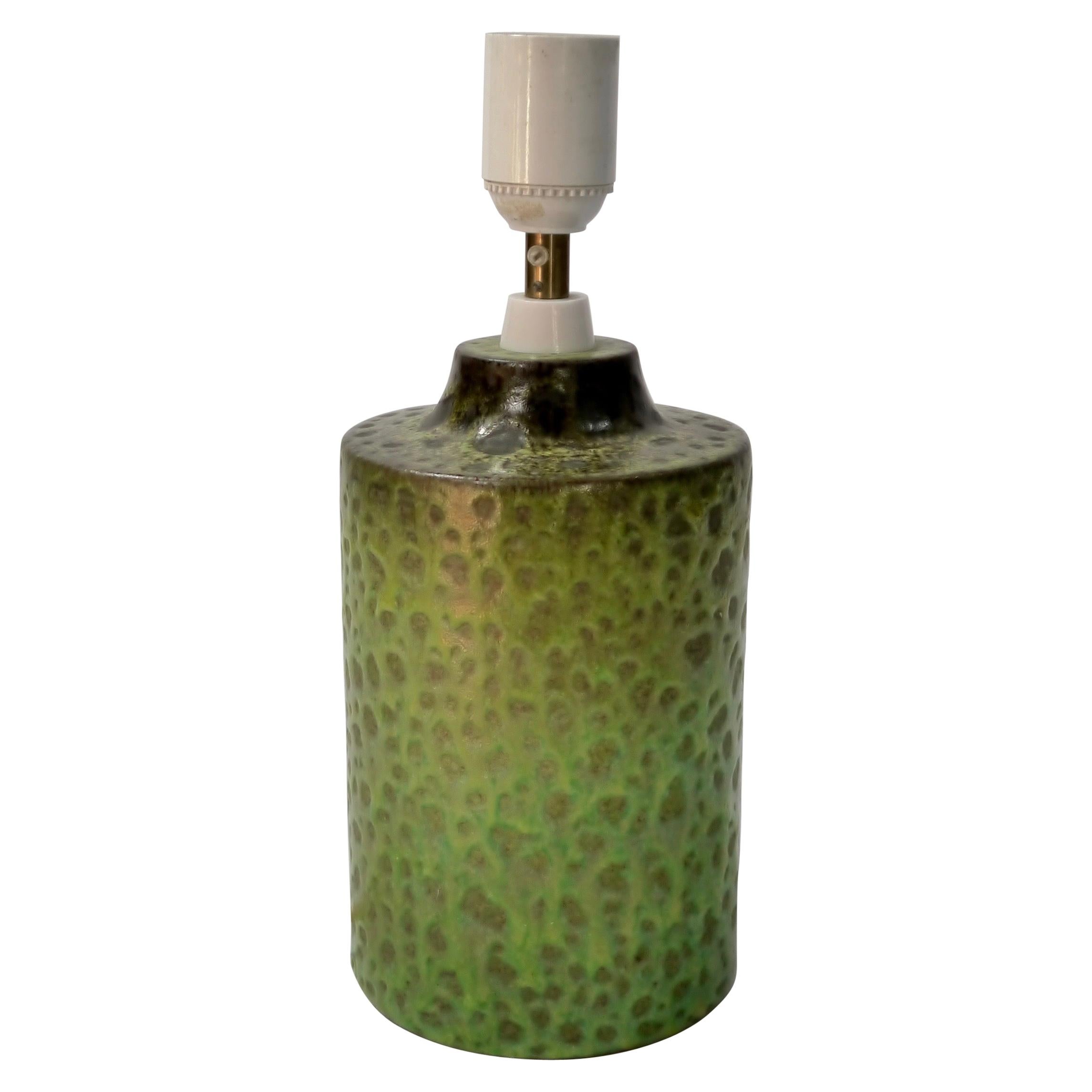 Green Spotted Ceramic Table Lamp by Bitossi, Italy, 1960s For Sale