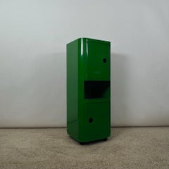 Retro Green Squared Cabinet Kartell Componibili by Anna Castelli Ferrieri, 1960s