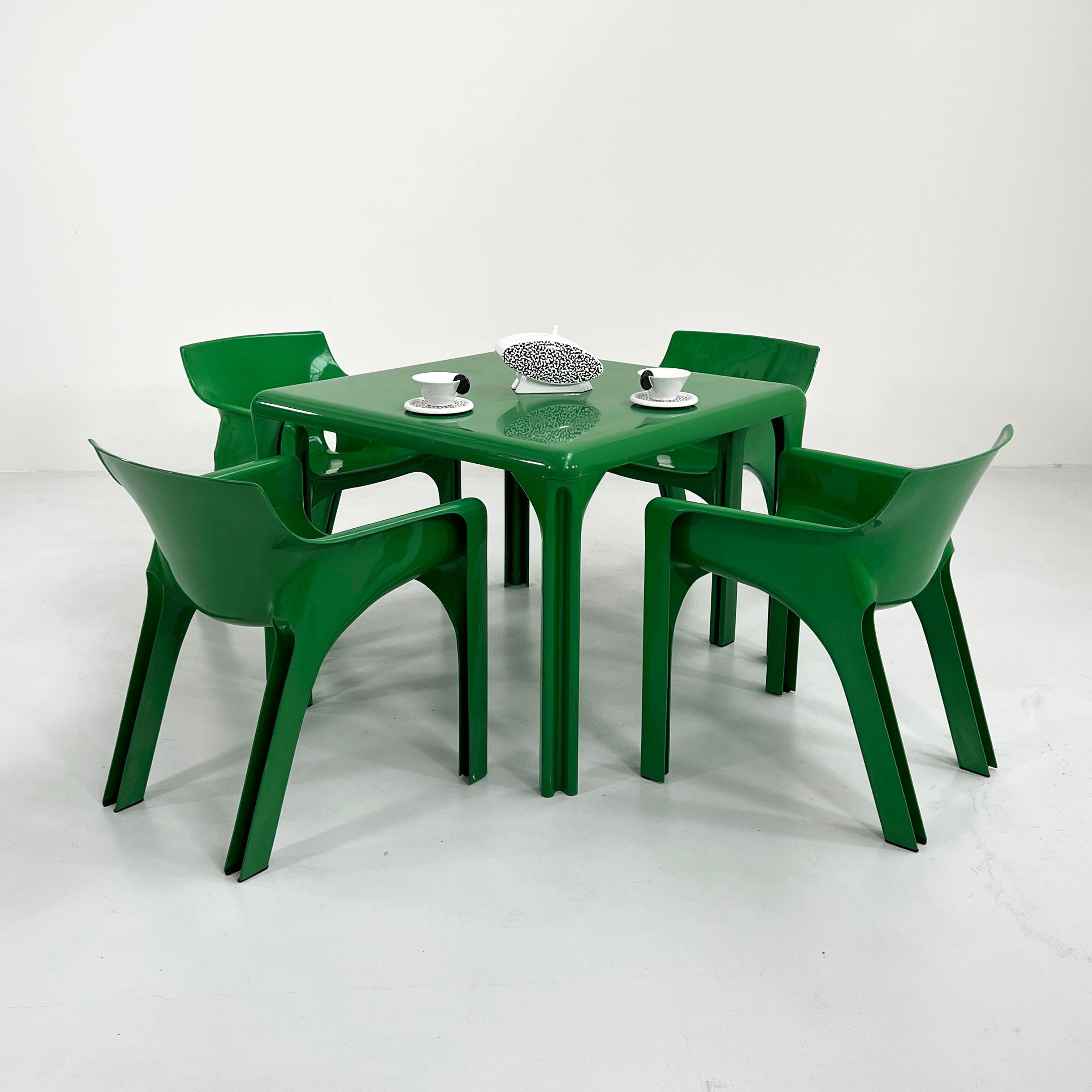 Green Stadio 100 Dining Table by Vico Magistretti for Artemide, 1970s 2
