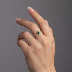 Green Star Diamond 14K (or 18k upon request) Yellow Gold Open Wrap Ring